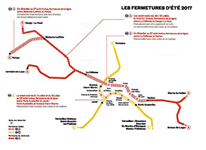 Les fermetures du RER A en une carte