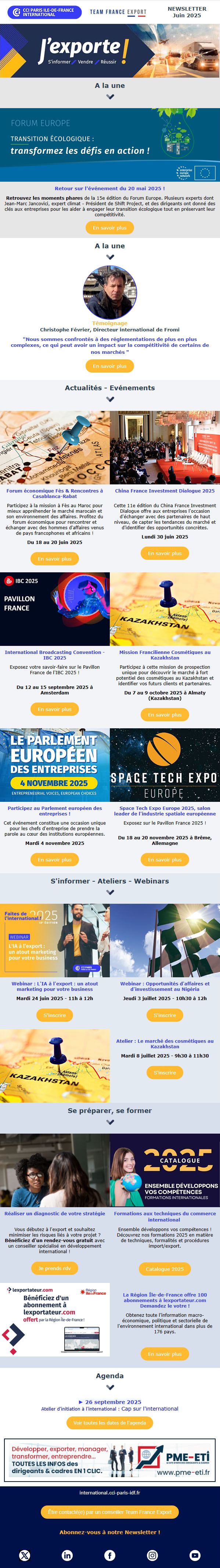 Newsletter J'exporte Juin 2025