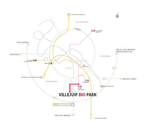 Plan d'accès Villejuif Bio Park