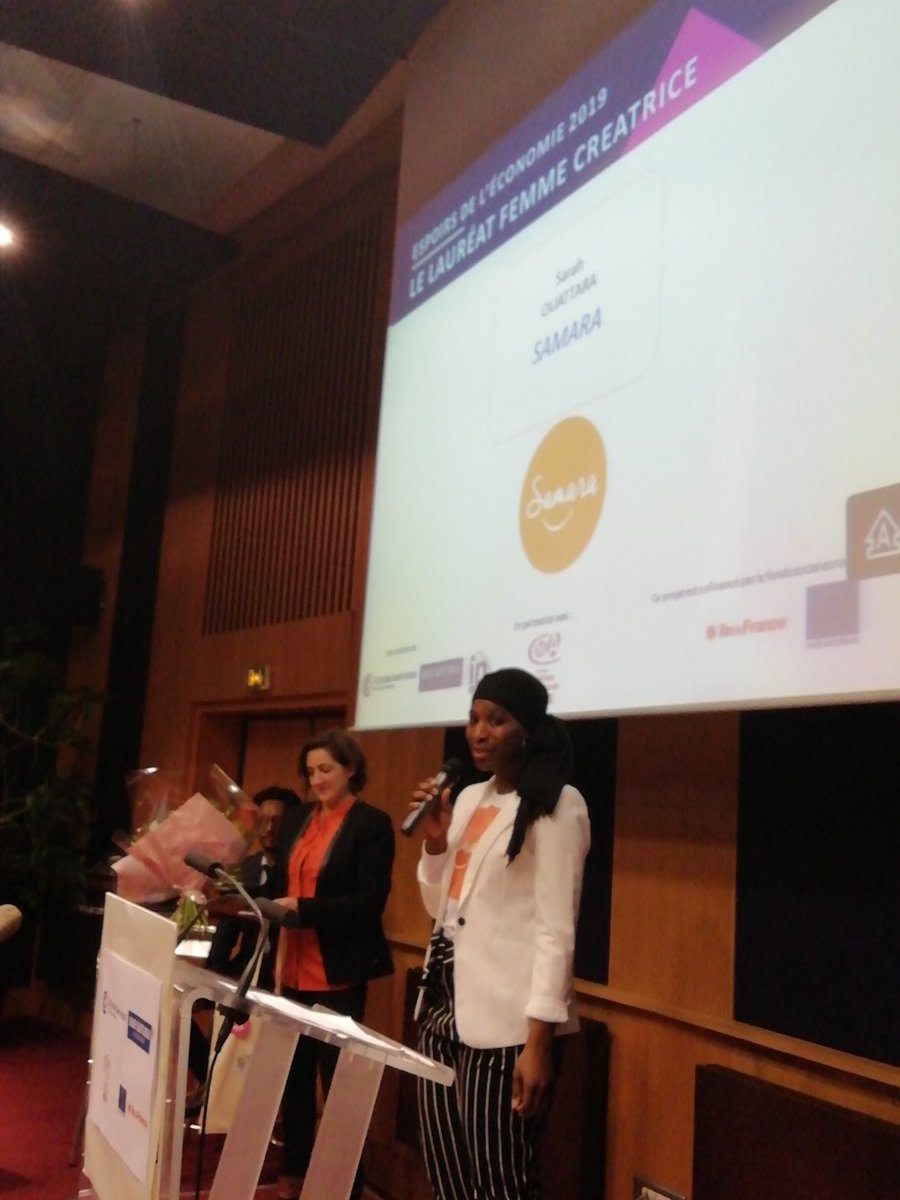 Prix  Femme créatrice - Sarah OUATARRA - Société SAMARA - CONCIERGERIE D'ENTREPRISES