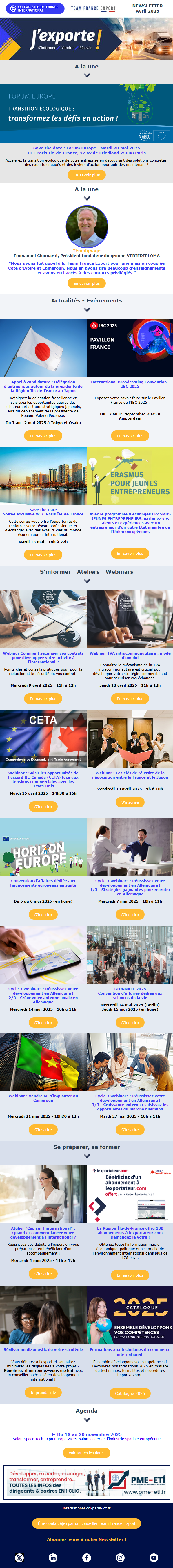 Newsletter J'exporte Avril 2025