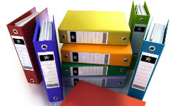 classeurs de bureau colorés