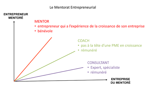 schéma représentant le mentorat-entrepreneurial