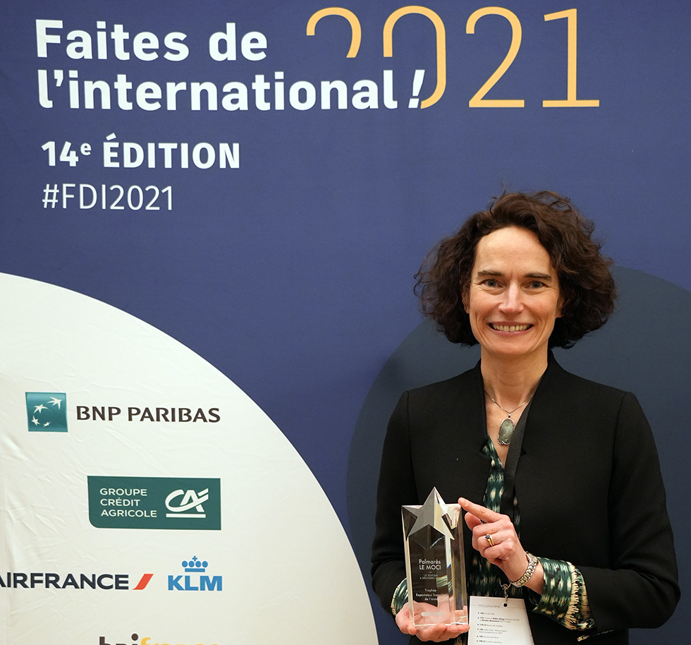 France Hamber CEO de Fluigent reçoit le prix MOCI de l'exportateur francilien